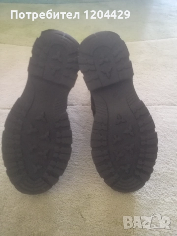 Боти тип кубинки, естествен набук, черни, 37 номер, снимка 6 - Дамски боти - 51438422