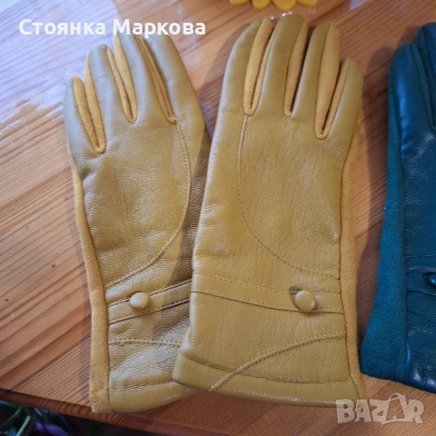 Дамски кожени ръкавици-2 броя, снимка 3 - Ръкавици - 53372794