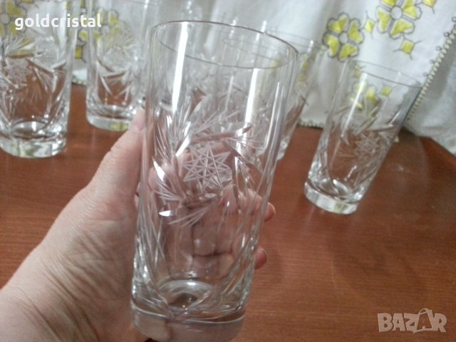 Кристални чаши за вода , снимка 3 - Антикварни и старинни предмети - 42225023