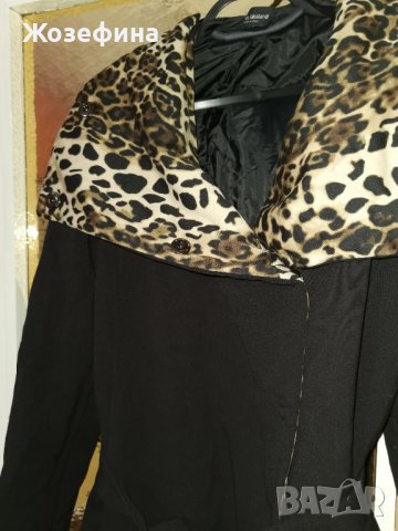 Стилно италианско палто с яка от окраска на ягуар James iakeland, снимка 2 - Палта, манта - 39343888