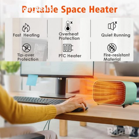 Нов Преносим електрически нагревател за стая Отоплител Печка Духалка, снимка 5 - Отоплителни печки - 40003902