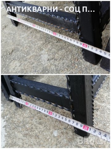 Комплект Стари Метални Табуретки, Столчета, Стара Метална Табуретка, Столче, Черешово Дърво. , снимка 11 - Антикварни и старинни предмети - 42158078