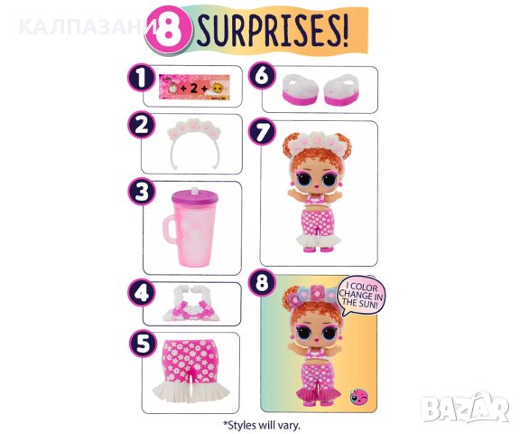 Кукла в сфера L.O.L. Surprise - Слънчево преобразяване, асортимент MGA 589396, снимка 4 - Кукли - 44226069