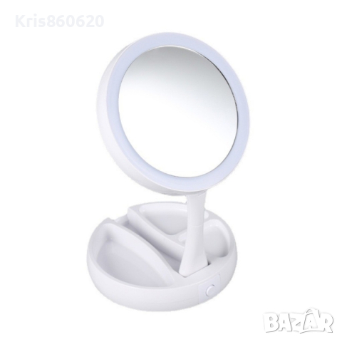 Настолно козметично огледало с LED осветление, снимка 2 - Друга електроника - 44700734