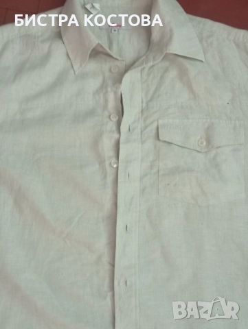 Мъжка ленена риза, марка Oliver , снимка 2 - Тениски - 51726521