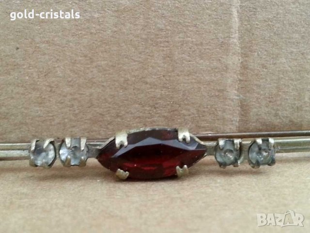Антикварна брошка игла с гранат