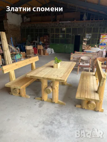 Градински комплект 3 в 1 (Маса и две пейки)