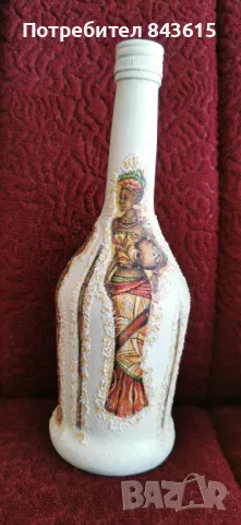 Ръчно изработени бутилка и вазичка. Декупаж. , снимка 6 - Декорация за дома - 48848799
