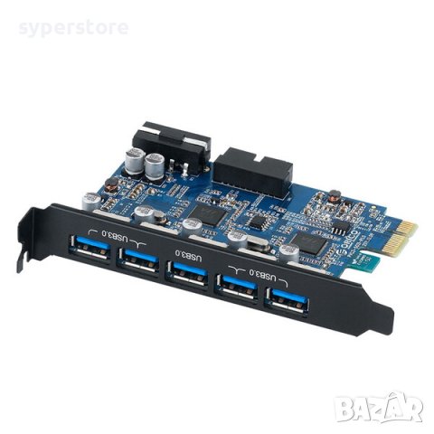USB Хъб на PCI-Express слот Orico PVU3-5O2I-V1 с 5 USB 3.0 порта PCI-Express карта