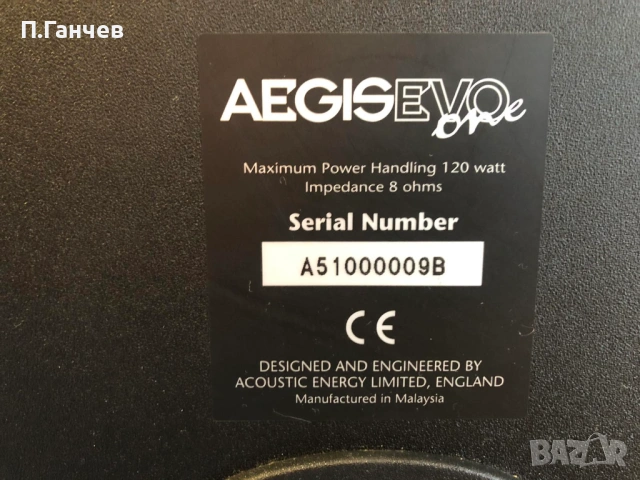 ACOUSTIC ENERGY AEGIS EVO ONE Тонколони, снимка 6 - Тонколони - 53897913