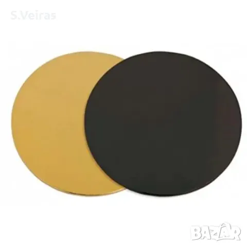 Двулицева Подложка за Торта Златисто/Черно, от мукава, 3мм, снимка 3 - Други - 46155123