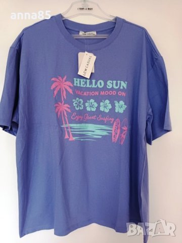 Лилава тениска Hello sun, снимка 1 - Тениски - 40750983