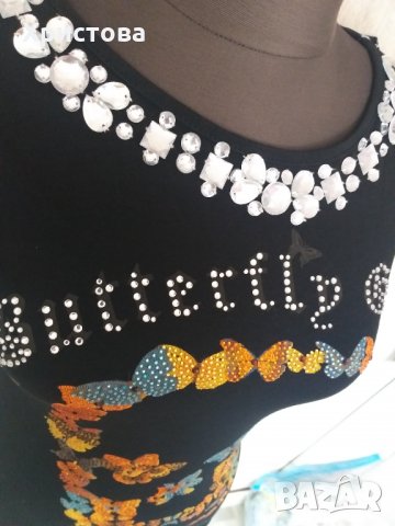 Ефектна тениска с камъни - 20,00лв., снимка 4 - Тениски - 30554403
