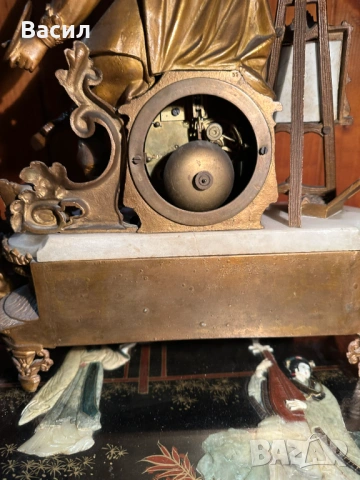Каминен часовник мрамор , снимка 4 - Антикварни и старинни предмети - 54246773