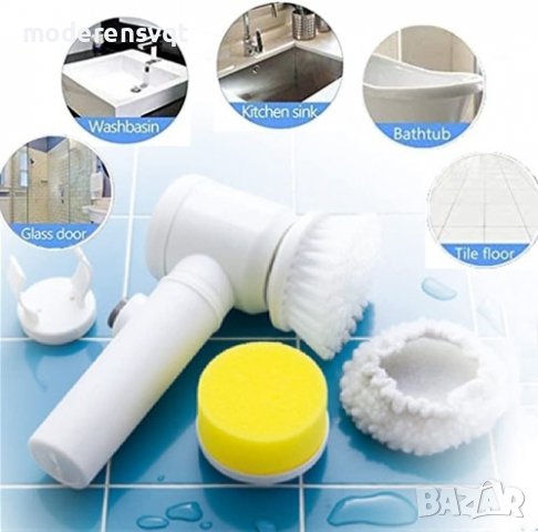Електрическа четка за почистване 5в1 Magic Brush за кухня,мивка,баня, снимка 4 - Мопове, кофи, четки и метли - 38630176