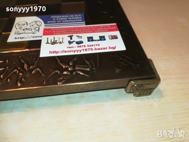 мед/месинг-жестока дъска за шах-внос швеицария 39х39х3см, снимка 10 - Колекции - 29146455