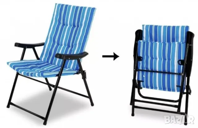 Голям сгъваем къмпинг стол с възглавница – комфорт навсякъде с теб NS3938, снимка 8 - Градински мебели, декорация  - 49908792