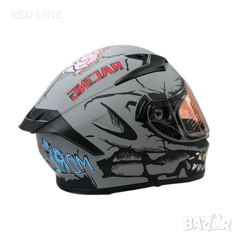 Каска за мотор WLT Matt Grey 2, снимка 5 - Аксесоари и консумативи - 50809667