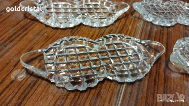 стари кристални чинийки за сервиране на сладко или др, снимка 3 - Антикварни и старинни предмети - 22989081