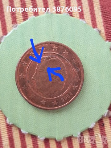 2 евро цента Белгия 2004 с грешка, снимка 1