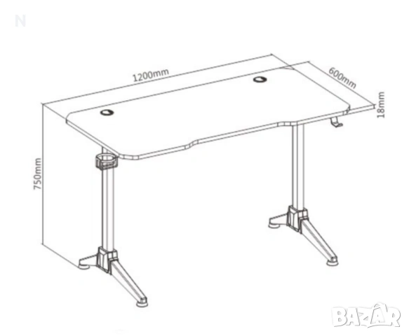Геймърско бюро черно / червено Чисто Ново-150 €, снимка 2 - Геймърски - 53167172