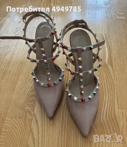 Бежови Обувки на Ток Le Scarpe