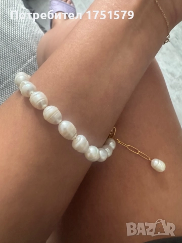 Нова гривна за крак с естествени перли, снимка 12 - Гривни - 52145474