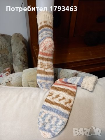 Ръчно плетени дамски чорапи размер 38, снимка 2 - Дамски чорапи - 39490847