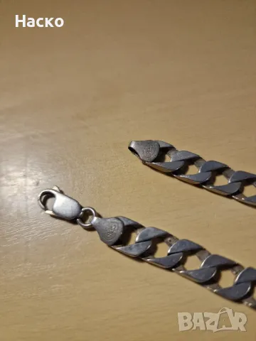 925 мъжка гривна панцер сребърна, снимка 5 - Гривни - 48631313