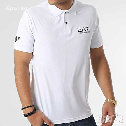 Emporio Armani EA7 Ventus7 - Оригинална мъжка тениска с яка р-р S, снимка 2 - Тениски - 53928477
