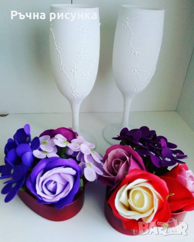 Малки букетчета със цветя от сапун , снимка 2 - Декорация за дома - 31587229