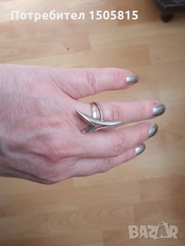Уникален, креативен, сребърен 925 пръстен, снимка 2 - Пръстени - 32011630