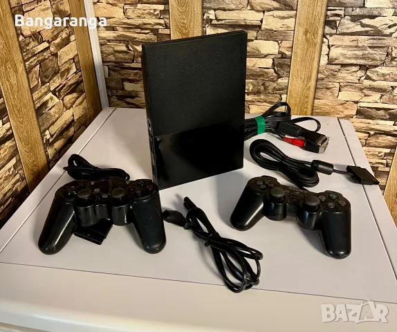 Sony PlayStation 2 Slim (PS2) – Пълен комплект с 2 контролера