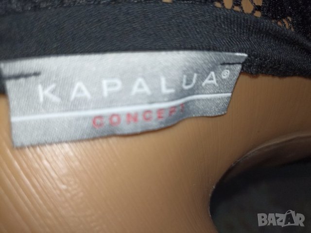 Kapalua M, L - Черна фина тениска  с надписи камъчета и с дантелен гръб , снимка 8 - Корсети, бюстиета, топове - 37434213