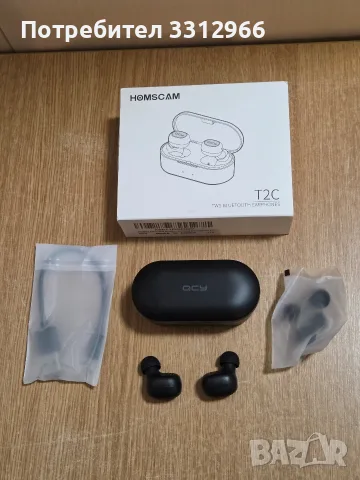 Чисто нови безжични TWS слушалки Homscam QCY T2C.