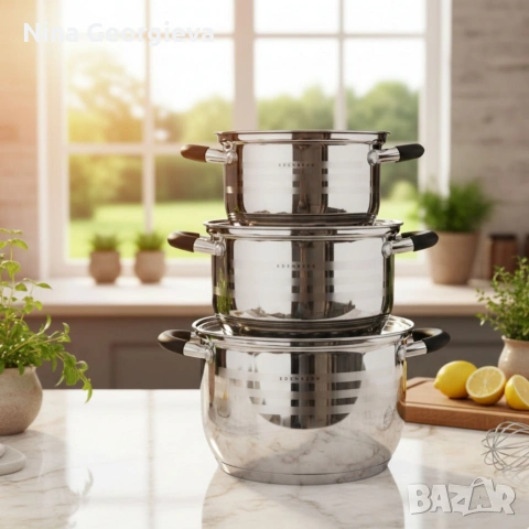 Премиум комплект съдове Edenberg - 6 части, снимка 4 - Съдове за готвене - 53298673