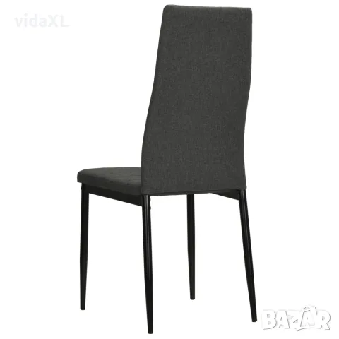 vidaXL Трапезни столове, 4 бр, сиви, масивно дърво каучук и текстил, снимка 4 - Столове - 56146431