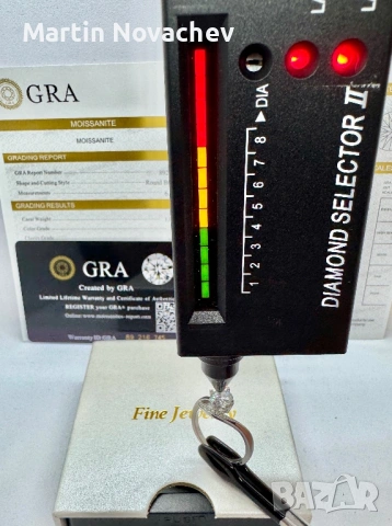 Сребърен пръстен с мойсанит (Диамант) 1 карат, снимка 12 - Пръстени - 54152340