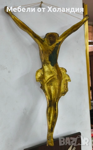 Голямо бронзово разпятие за стена, снимка 8 - Колекции - 53122526