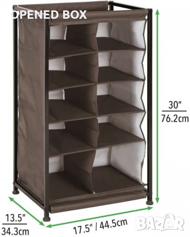 Поставка за обувки mDesign - 10 отделения - тъмнокафяв, снимка 2 - Други - 34894438