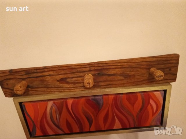 дървена закачалка с тапи от шампанско, снимка 14 - Закачалки - 37340623