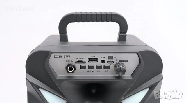 Преносима безжична тонколона 8" с микрофон,12м гаранция, снимка 6 - Тонколони - 54105341