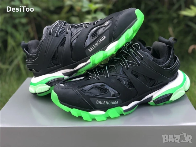 Balenciaga Track Sneaker "Black/Neon Green" , снимка 2 - Маратонки - 54362266