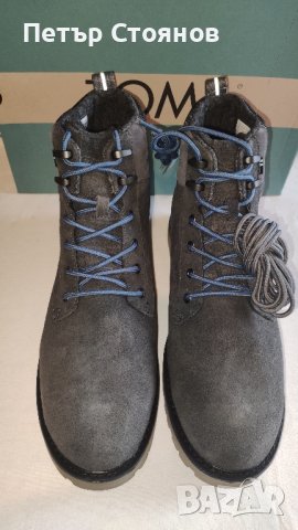 Разкошни мъжки боти от естествен велур TOMS №47 1/2, снимка 2 - Мъжки боти - 42228604