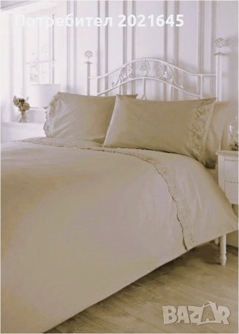 Едноцветни спални комплекти с дантела в нежни пастелни цветове, снимка 3 - Спално бельо - 44396232