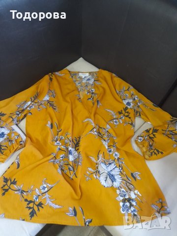 Красива дамска туника цвят горчица