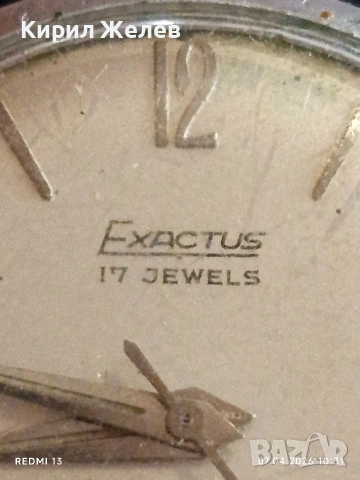 Стар механичен часовник EXACTUS ANTI-MAGNETIC работи за КОЛЕКЦИЯ 54360, снимка 2 - Антикварни и старинни предмети - 54118987