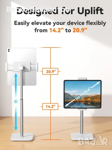 Стойка за iPad, регулируема по височина до 21" Surface Pro стойка, снимка 6 - Стойки, 3D очила, аксесоари - 49478158