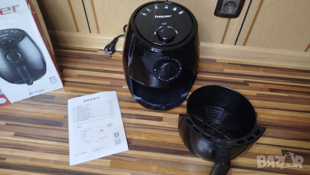 Фритюрник с горещ въздух , 1000W, 2 л, Черен, снимка 9 - Фритюрници - 42457789