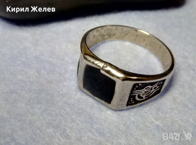 ЕМАЙЛИРАН ТУРСКИ РЕТРО СТИЛ ПРЪСТЕН от БЛАГОРОДНА НЕРЪЖДАЕМА СТОМАНА със СУЛТАНСКА ТУГРА 34834, снимка 9 - Пръстени - 49345051